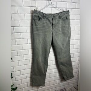 LANDS END mid rise straight jean/gray size 14P